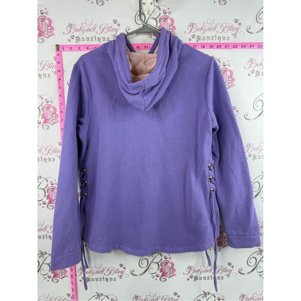 Disney cruise line sweater hoodie Purple Minnie Mouse Lace-Up Hoodie letβs sail - Picture 2 of 11